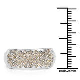0.42 Carat Genuine White Diamond .925 Sterling Silver Ring