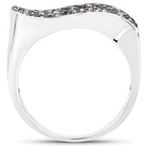 0.21 Carat Genuine Champagne Diamond .925 Sterling Silver Ring