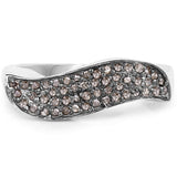 0.21 Carat Genuine Champagne Diamond .925 Sterling Silver Ring