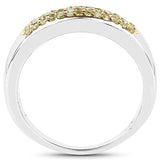 0.22 Carat Genuine Yellow Diamond .925 Sterling Silver Ring