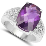 6.50 Carat Genuine Amethyst .925 Sterling Silver Ring