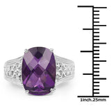 6.50 Carat Genuine Amethyst .925 Sterling Silver Ring
