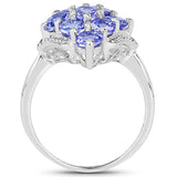 2.07 Carat Genuine Tanzanite .925 Sterling Silver Ring