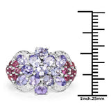 2.70 Carat Genuine Tanzanite .925 Sterling Silver Ring