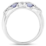 2.31 Carat Genuine Tanzanite .925 Sterling Silver Ring