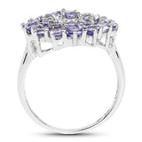 2.27 Carat Genuine Tanzanite .925 Sterling Silver Ring
