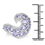 2.21 Carat Genuine Tanzanite .925 Sterling Silver Ring
