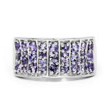 1.23 Carat Genuine Tanzanite .925 Sterling Silver Ring