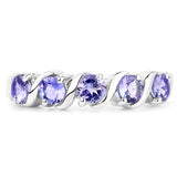 1.15 Carat Genuine Tanzanite .925 Sterling Silver Ring