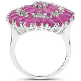 8.10 Carat Genuine Ruby .925 Sterling Silver Ring