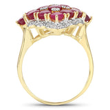 6.49 Carat Glass Filled Ruby and White Topaz .925 Sterling Silver Ring