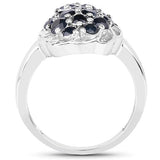 1.62 Carat Genuine Blue Sapphire .925 Sterling Silver Ring
