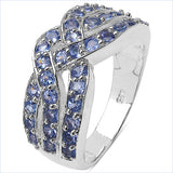 1.26 Carat Genuine Tanzanite .925 Sterling Silver Ring