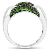 1.82 Carat Genuine Chrome Diopside .925 Sterling Silver Ring