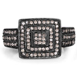0.42 Carat Genuine Champagne Diamond .925 Sterling Silver Ring