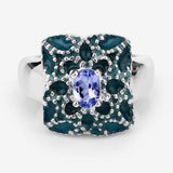 0.44 Carat Genuine Tanzanite .925 Sterling Silver Ring