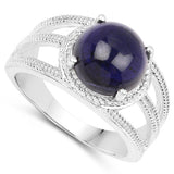 3.65 Carat Genuine Iolite .925 Sterling Silver Ring