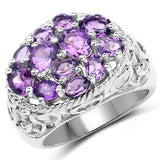 2.64 Carat Genuine Amethyst .925 Sterling Silver Ring
