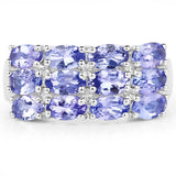 3.00 Carat Genuine Tanzanite .925 Sterling Silver Ring
