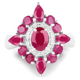 3.04 Carat Glass Filled Ruby .925 Sterling Silver Ring