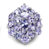 5.28 Carat Genuine Tanzanite .925 Sterling Silver Ring