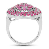 3.11 Carat Genuine Ruby .925 Sterling Silver Ring