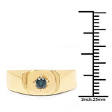 14K Yellow Gold Plated 0.20 Carat Genuine Blue Diamond .925 Sterling Silver Ring