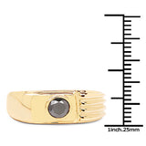 14K Yellow Gold Plated 0.25 Carat Genuine Black Diamond .925 Sterling Silver Ring