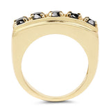 14K Yellow Gold Plated 1.25 Carat Genuine Black Diamond .925 Sterling Silver Ring