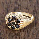 0.91 Carat Genuine Black Diamond .925 Sterling Silver Ring