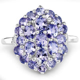 2.31 Carat Genuine Tanzanite .925 Sterling Silver Ring