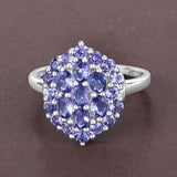 2.31 Carat Genuine Tanzanite .925 Sterling Silver Ring