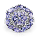 2.92 Carat Genuine Tanzanite .925 Sterling Silver Ring