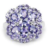 3.91 Carat Genuine Tanzanite .925 Sterling Silver Ring