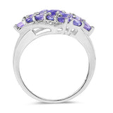 1.85 Carat Genuine Tanzanite .925 Sterling Silver Ring