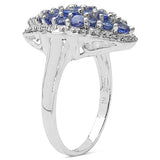 1.25 Carat Genuine Tanzanite .925 Sterling Silver Ring