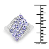 1.85 Carat Genuine Tanzanite .925 Sterling Silver Ring