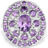 2.67 Carat Genuine Amethyst .925 Sterling Silver Ring