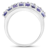 2.59 Carat Genuine Tanzanite .925 Sterling Silver Ring