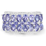 2.59 Carat Genuine Tanzanite .925 Sterling Silver Ring
