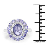 3.85 Carat Genuine Tanzanite .925 Sterling Silver Ring