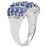 2.06 Carat Genuine Tanzanite .925 Sterling Silver Ring