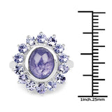 3.76 Carat Genuine Tanzanite .925 Sterling Silver Ring