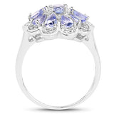 1.84 Carat Genuine Tanzanite .925 Sterling Silver Ring