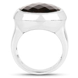 7.90 Carat Genuine Smoky Quartz .925 Sterling Silver Ring