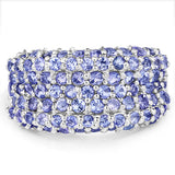 2.47 Carat Genuine Tanzanite .925 Sterling Silver Ring