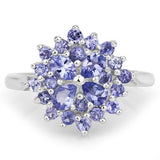 1.16 Carat Genuine Tanzanite .925 Sterling Silver Ring