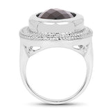 7.90 Carat Genuine Smoky Quartz .925 Sterling Silver Ring