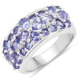 2.52 Carat Genuine Tanzanite .925 Sterling Silver Ring