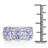 2.52 Carat Genuine Tanzanite .925 Sterling Silver Ring